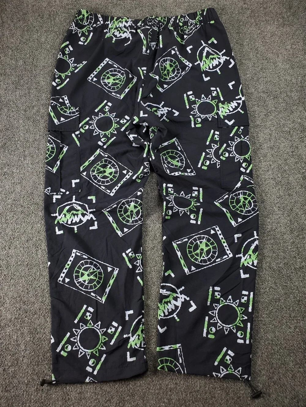 Adidas Originals Adventure All Over Print Cargo Pants XL Black Green Compass